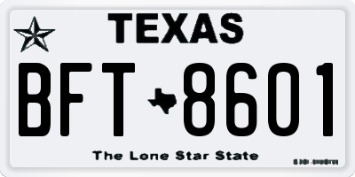 TX license plate BFT8601