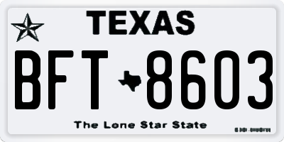 TX license plate BFT8603