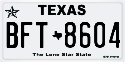 TX license plate BFT8604