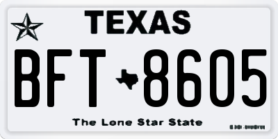 TX license plate BFT8605
