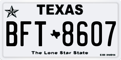 TX license plate BFT8607