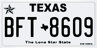 TX license plate BFT8609