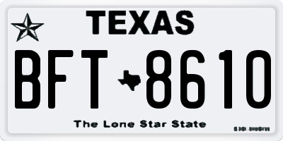 TX license plate BFT8610