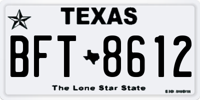 TX license plate BFT8612