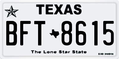TX license plate BFT8615