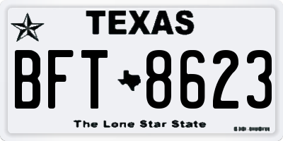 TX license plate BFT8623
