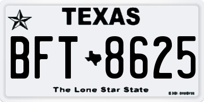 TX license plate BFT8625