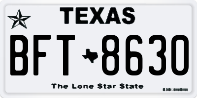TX license plate BFT8630