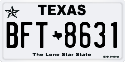 TX license plate BFT8631