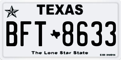 TX license plate BFT8633