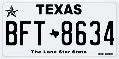 TX license plate BFT8634