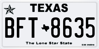 TX license plate BFT8635