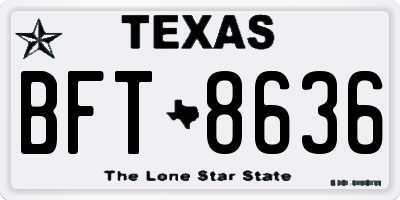 TX license plate BFT8636