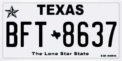 TX license plate BFT8637