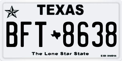 TX license plate BFT8638