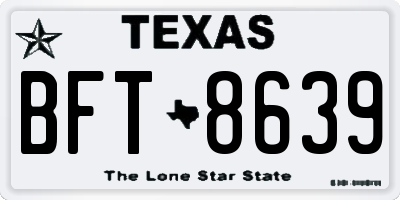 TX license plate BFT8639
