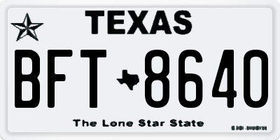 TX license plate BFT8640