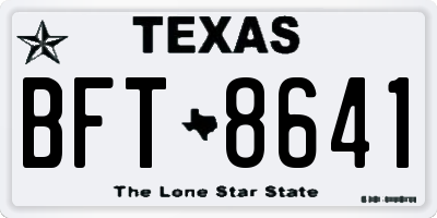 TX license plate BFT8641