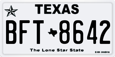TX license plate BFT8642