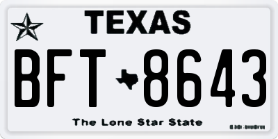 TX license plate BFT8643