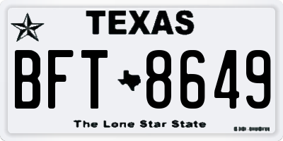 TX license plate BFT8649