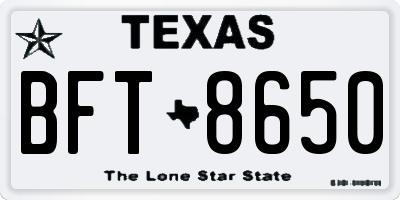TX license plate BFT8650