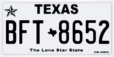 TX license plate BFT8652