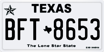 TX license plate BFT8653