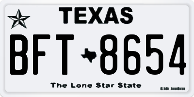 TX license plate BFT8654