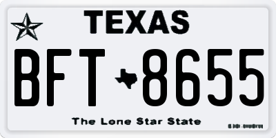 TX license plate BFT8655