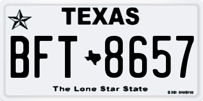 TX license plate BFT8657