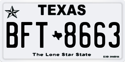 TX license plate BFT8663