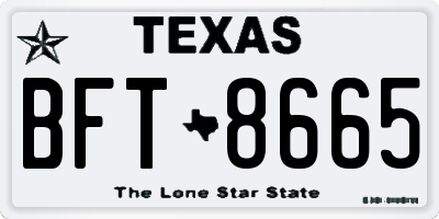 TX license plate BFT8665