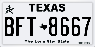 TX license plate BFT8667