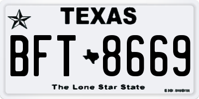 TX license plate BFT8669