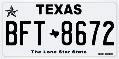 TX license plate BFT8672