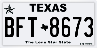 TX license plate BFT8673