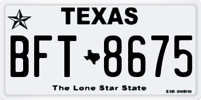 TX license plate BFT8675