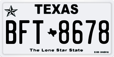 TX license plate BFT8678