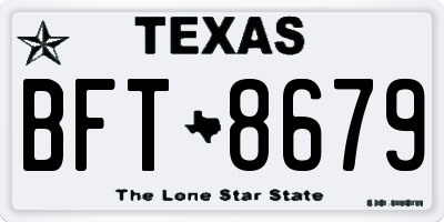 TX license plate BFT8679