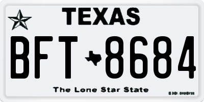TX license plate BFT8684