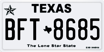 TX license plate BFT8685