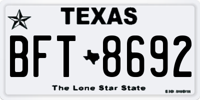 TX license plate BFT8692
