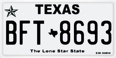 TX license plate BFT8693