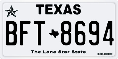 TX license plate BFT8694