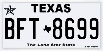 TX license plate BFT8699