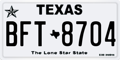 TX license plate BFT8704