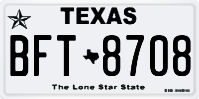 TX license plate BFT8708