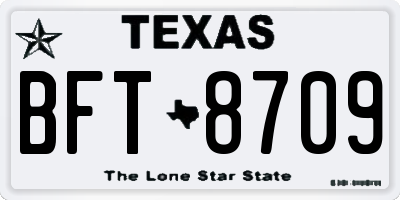 TX license plate BFT8709