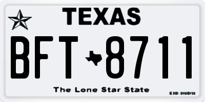 TX license plate BFT8711